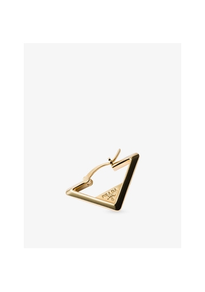 Prada Triangle Metal Hoop Earrings