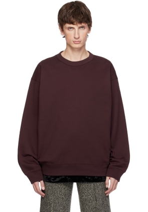 Dries Van Noten Burgundy Cotton Sweatshirt