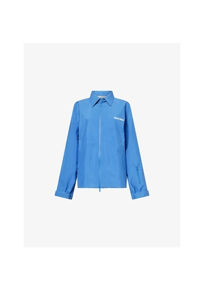Womens Miu Miu Relaxed-Fit Brand-Plaque Woven Jacket
