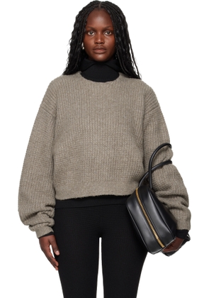 Fear of God ESSENTIALS Brown Holiday Heavy Waffle 90s Crewneck Sweater