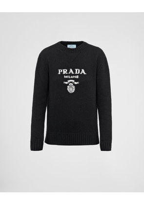 Cashmere and wool Prada logo crew-neck sweater