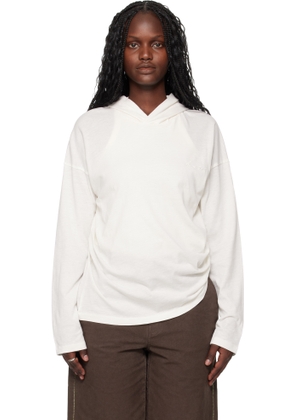 Fear of God ESSENTIALS Off-White Holiday Embroidered Classic Fit Long Sleeve Hoodie