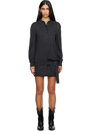 Isabel Marant Gray Bathilde Essential Fluid Knit Minidress