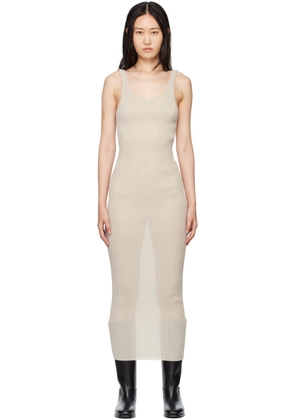 Subtle Le Nguyen Taupe Plissé Tank Maxi Dress