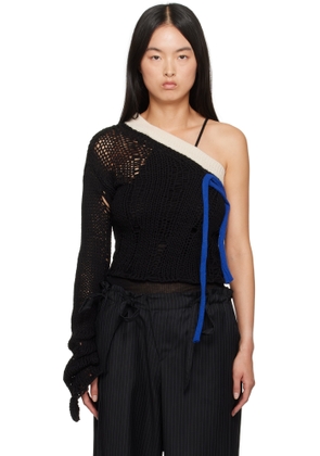 Andersson Bell Black Ottolinger Edition One Shoulder Knit Sweater