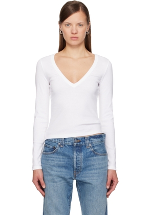 FLORE FLORE White Dewi Longsleeve T-shirt