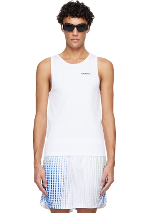 Casablanca White Ribbed Tank Top