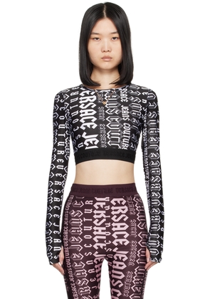 Versace Jeans Couture Black & White Logomania Long Sleeve T-Shirt