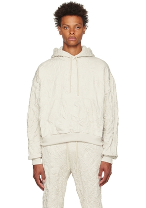 John Elliott Off-White Crinkled Hoodie