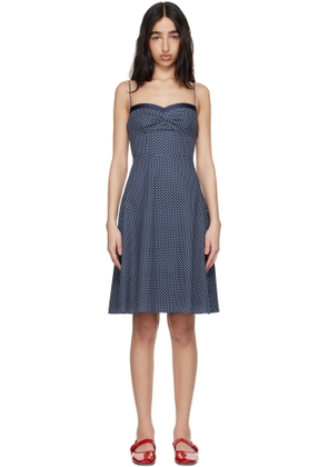 GUIZIO Navy Margaux Midi Dress