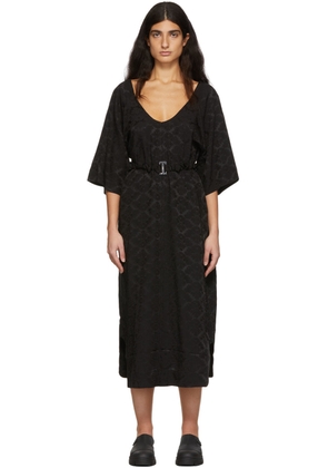GANNI Black NaiaTM Acetate Midi Dress