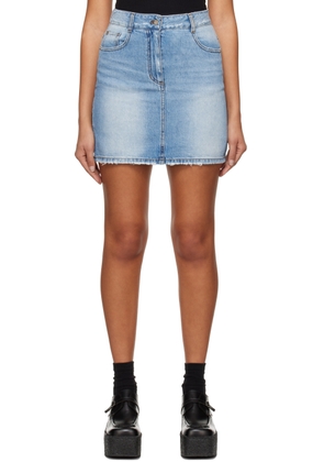Juun.J Blue Destroyed Denim Miniskirt