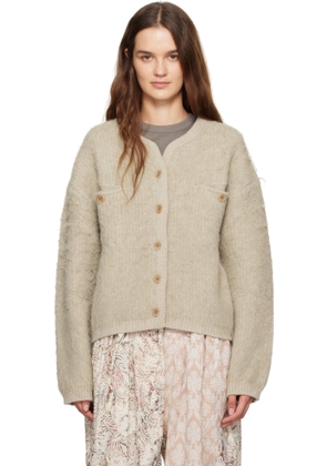 OPEN YY Beige Shaggy Cardigan