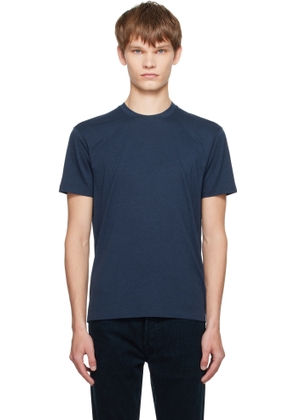 TOM FORD Navy Lyocell Cotton Crewneck T-shirt