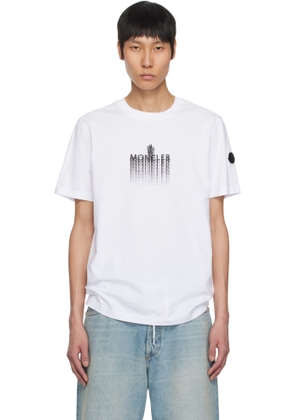 Moncler White Faded Logo Cotton T-shirt