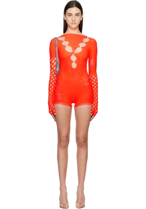 Poster Girl Orange Rhinestoned Janice Jumpsuit