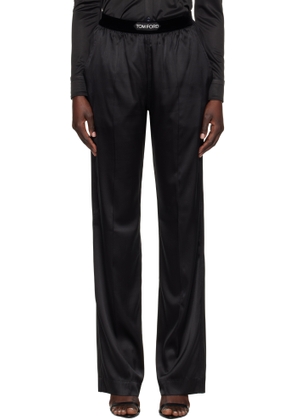 TOM FORD Black Stretch Silk Satin Lounge Pants