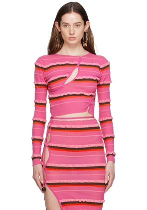 JACQUEMUS Pink 'Le Cardigan Tordu' Cardigan