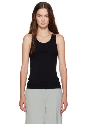 Jean Paul Gaultier Black Overall Buckles Ribbed Tank Top