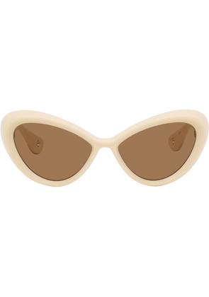 Jean Paul Gaultier SSENSE Exclusive Beige 'The Parisian Cat' Sunglasses