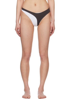 Ottolinger White & Brown Layered Bikini Bottom