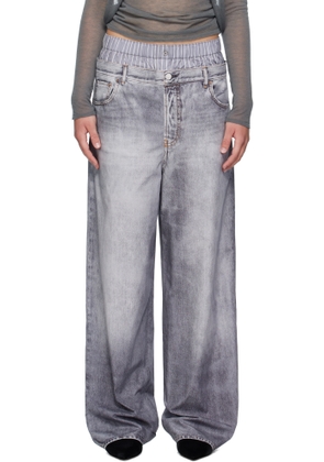 Acne Studios Gray Printed Trousers