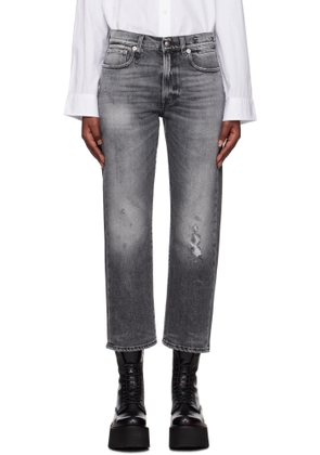 R13 Gray Straight-Leg Boyfriend Jeans