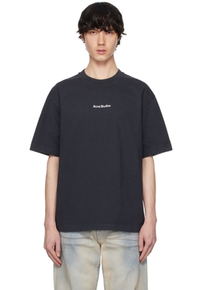 Acne Studios Black Relaxed Fit Stamp Logo T-shirt