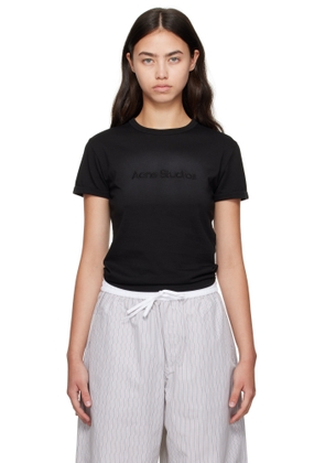 Acne Studios Black Fitted Fit Logo T-shirt