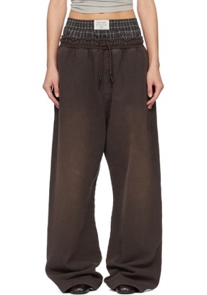 Acne Studios Brown Layered Logo Sweatpants