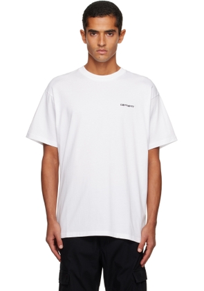 Carhartt Work In Progress White Script Embroidery T-shirt