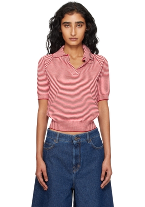 Weekend Max Mara Red & Off-White Junior Polo