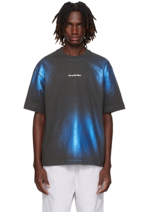 Acne Studios Khaki & Blue Logo T-shirt
