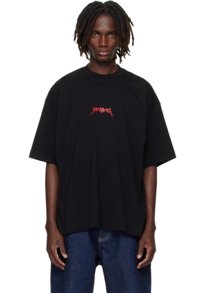 VETEMENTS Black Metal Logo Regular T-shirt