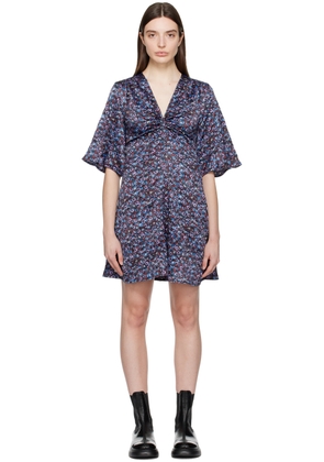 GANNI Black Floral Minidress