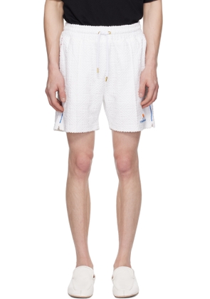Casablanca White Monogram Jacquard Towelling Shorts