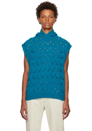 Solid Homme Blue Twisted Vest