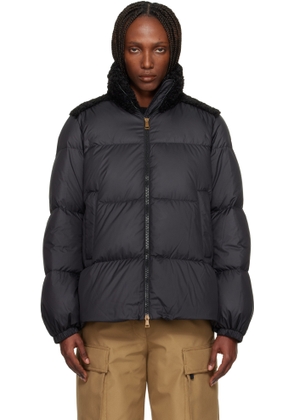 Moncler Black Esnaie Teddy-Trimmed Short Down Jacket