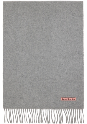 Acne Studios Gray Narrow Fringe Wool Scarf