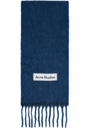 Acne Studios Navy Wool Mohair Narrow Scarf