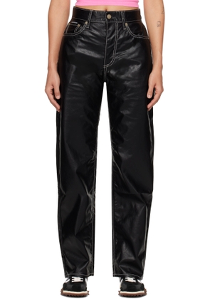 EYTYS Black Benz Faux-Leather Jeans