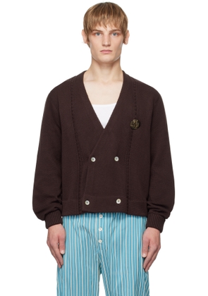 Bode Brown Double-Breasted Cardigan