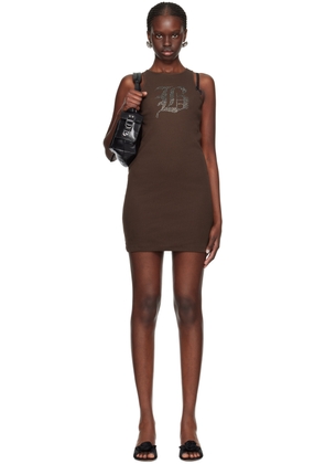 Blumarine Brown Graphic Minidress