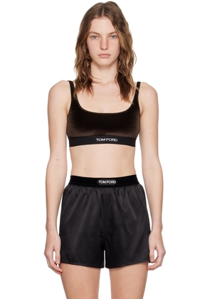 TOM FORD Brown Jacquard Bra