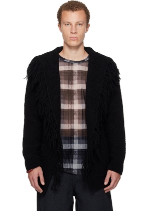 Dries Van Noten Black Fringed Cardigan