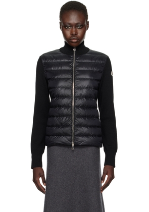 Moncler Black Padded Wool Down Jacket