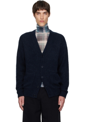 Dries Van Noten Navy Alpaca Cardigan
