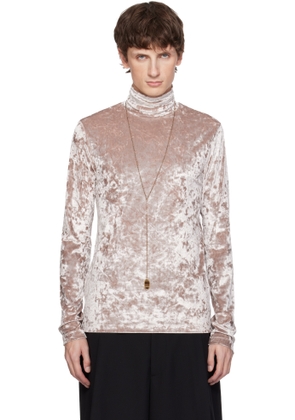 Dries Van Noten Pink Velvet Turtleneck