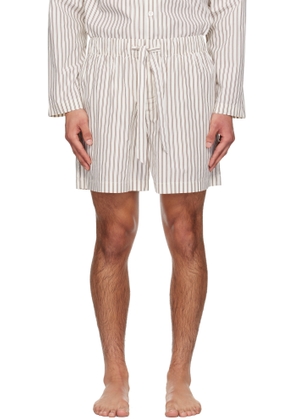 Tekla Beige & Brown Poplin Pyjama Shorts