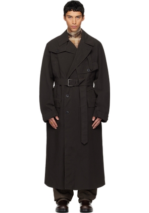 Dries Van Noten Brown Overdyed Trench Coat